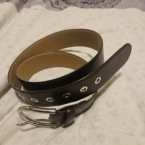 Michael Kors Genuine Leather grommet belt